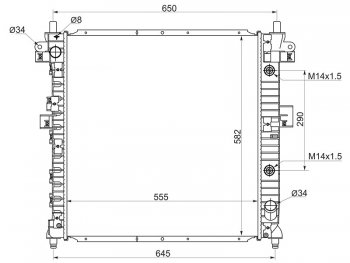 Радиатор двигателя (пластинчатый, МКПП/АКПП) SAT SSANGYONG Actyon 1 (2006-2010)