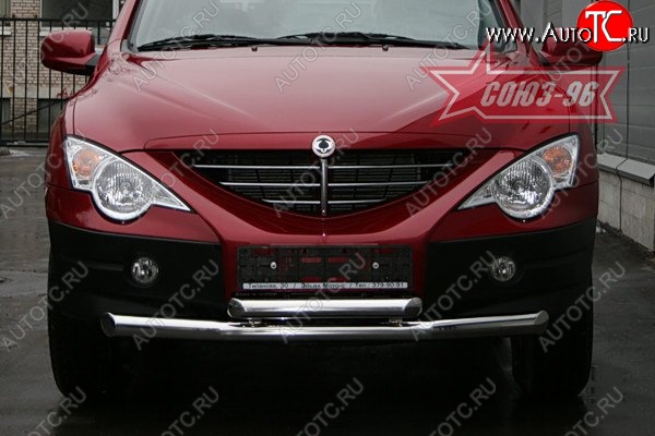 1 052 р. Защита переднего бампера двойная Souz-96 (d76/60) SSANGYONG Actyon 1 (2006-2010)  с доставкой в г. Новочеркасск