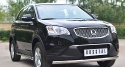 11 399 р. Одинарная защита переднего бампера диаметром 63 мм SLITKOFF  SSANGYONG Actyon (2010-2013) дорестайлинг  с доставкой в г. Новочеркасск. Увеличить фотографию 4