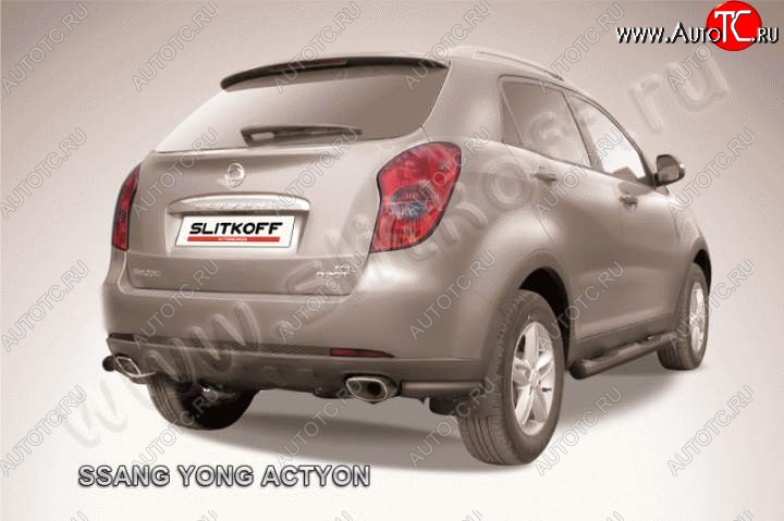 4 399 р. Уголки d57  SSANGYONG Actyon (2010-2013) дорестайлинг (Цвет: серебристый)  с доставкой в г. Новочеркасск