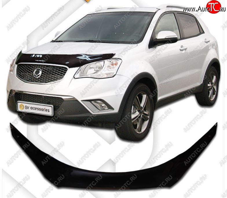 2 159 р. Дефлектора окон CA-Plastic  SSANGYONG Korando  2 (1996-2006) (Шелкография белая, Без хром.молдинга)  с доставкой в г. Новочеркасск