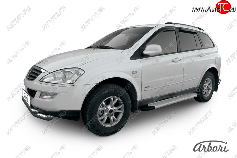 10 979 р. Порожки для ног Arbori Optima Silver SSANGYONG Kyron рестайлинг (2007-2016)  с доставкой в г. Новочеркасск