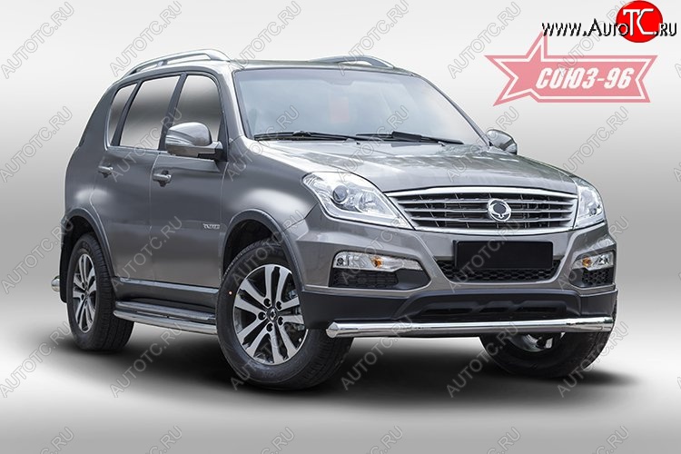 14 669 р. Защита переднего бампера одинарная Souz-96 (d76) SSANGYONG Rexton Y290 (2012-2017)  с доставкой в г. Новочеркасск