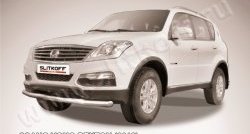 Одинарная защита переднего бампера диаметром 76 мм Slitkoff SSANGYONG Rexton Y290 (2012-2017)