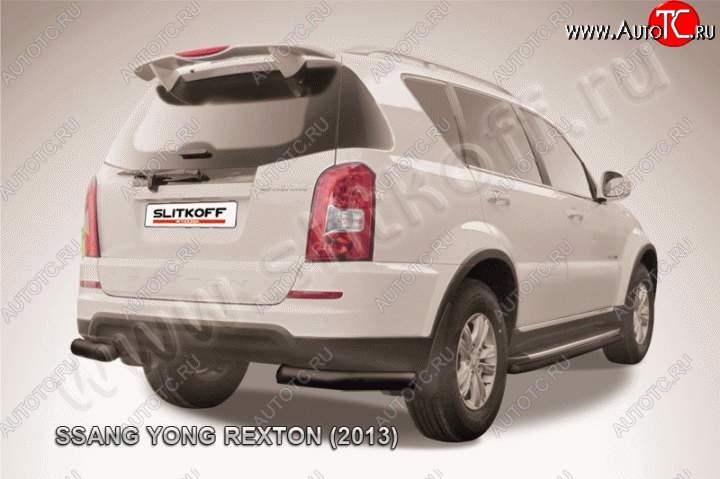 6 299 р. Уголки d76  SSANGYONG Rexton  Y290 (2012-2017) (Цвет: серебристый)  с доставкой в г. Новочеркасск