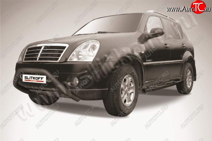 16 549 р. Кенгурятник d57 широкий мини SSANGYONG Rexton Y250 (2006-2012) (Цвет: серебристый)  с доставкой в г. Новочеркасск