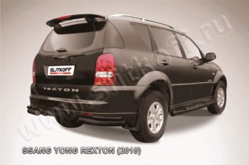 6 999 р. Уголки d76+d42 двойные  SSANGYONG Rexton  Y250 (2006-2012) (Цвет: серебристый)  с доставкой в г. Новочеркасск. Увеличить фотографию 1