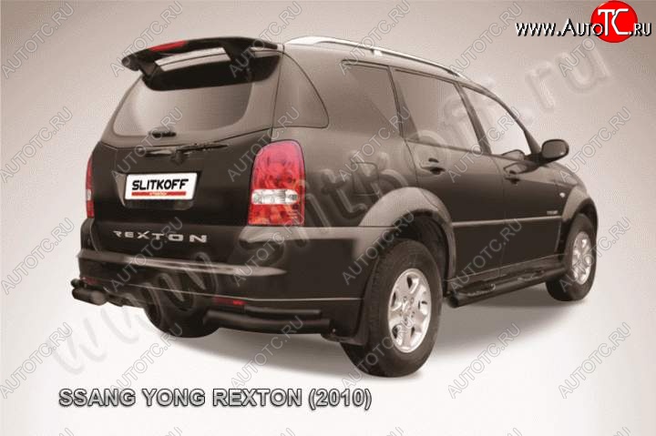 6 999 р. Уголки d76+d42 двойные  SSANGYONG Rexton  Y250 (2006-2012) (Цвет: серебристый)  с доставкой в г. Новочеркасск