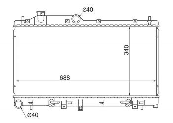 Радиатор двигателя SAT Subaru Exiga, Forester (SJ), Impreza (GE,  GH,  GJ), Legacy (BL/B13,  BL,B13), Outback (BP), XV (GP/G33)