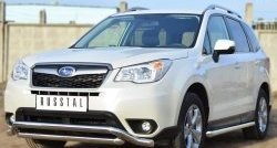 22 999 р. Защита переднего бампера (2 трубыØ63 мм, волна, нержавейка) SLITKOFF  Subaru Forester  SJ (2012-2016) дорестайлинг  с доставкой в г. Новочеркасск. Увеличить фотографию 4