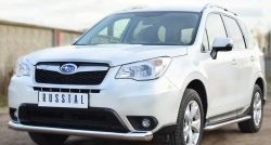 21 699 р. Широкая защита порогов SLITKOFF  Subaru Forester  SJ (2012-2016) дорестайлинг  с доставкой в г. Новочеркасск. Увеличить фотографию 5