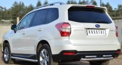 14 999 р. Защита заднего бампера (2 трубы Ø63 и 42 мм, нержавейка) SLITKOFF  Subaru Forester  SJ (2012-2016) дорестайлинг  с доставкой в г. Новочеркасск. Увеличить фотографию 4