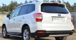 14 999 р. Защита заднего бампера (Ø75x42 мм, нержавейка) Russtal Subaru Forester SJ дорестайлинг (2012-2016)  с доставкой в г. Новочеркасск. Увеличить фотографию 4