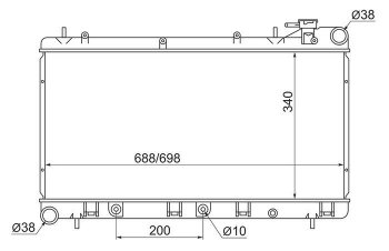 Радиатор двигателя SAT Subaru Forester SF дорестайлинг (1997-2000)
