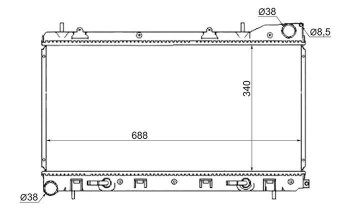 5 849 р. Радиатор двигателя SAT Subaru Forester SF дорестайлинг (1997-2000)  с доставкой в г. Новочеркасск. Увеличить фотографию 1