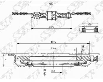 9 299 р. Комплект сцепления SAT (EJ254/EJ20#/EJ18S не турбо) Subaru Impreza GD седан дорестайлинг (2000-2002)  с доставкой в г. Новочеркасск. Увеличить фотографию 2