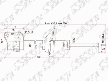 3 199 р. Левый амортизатор передний SAT  Subaru Forester  SF (2000-2002) рестайлинг  с доставкой в г. Новочеркасск. Увеличить фотографию 1