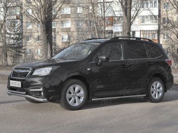 31 999 р. Защита переднего бампера (2 трубы Ø63 и 42 мм, нержавейка) SLITKOFF Subaru Forester SJ рестайлинг (2016-2019)  с доставкой в г. Новочеркасск. Увеличить фотографию 3