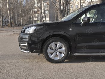 13 999 р. Защита переднего бампера (2 трубы Ø63 и 75х42 мм, нержавейка) Russtal Subaru Forester SJ рестайлинг (2016-2019)  с доставкой в г. Новочеркасск. Увеличить фотографию 3