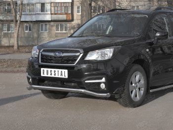 8 999 р. Защита переднего бампера Russtal d63 волна Subaru Forester SJ рестайлинг (2016-2019)  с доставкой в г. Новочеркасск. Увеличить фотографию 2