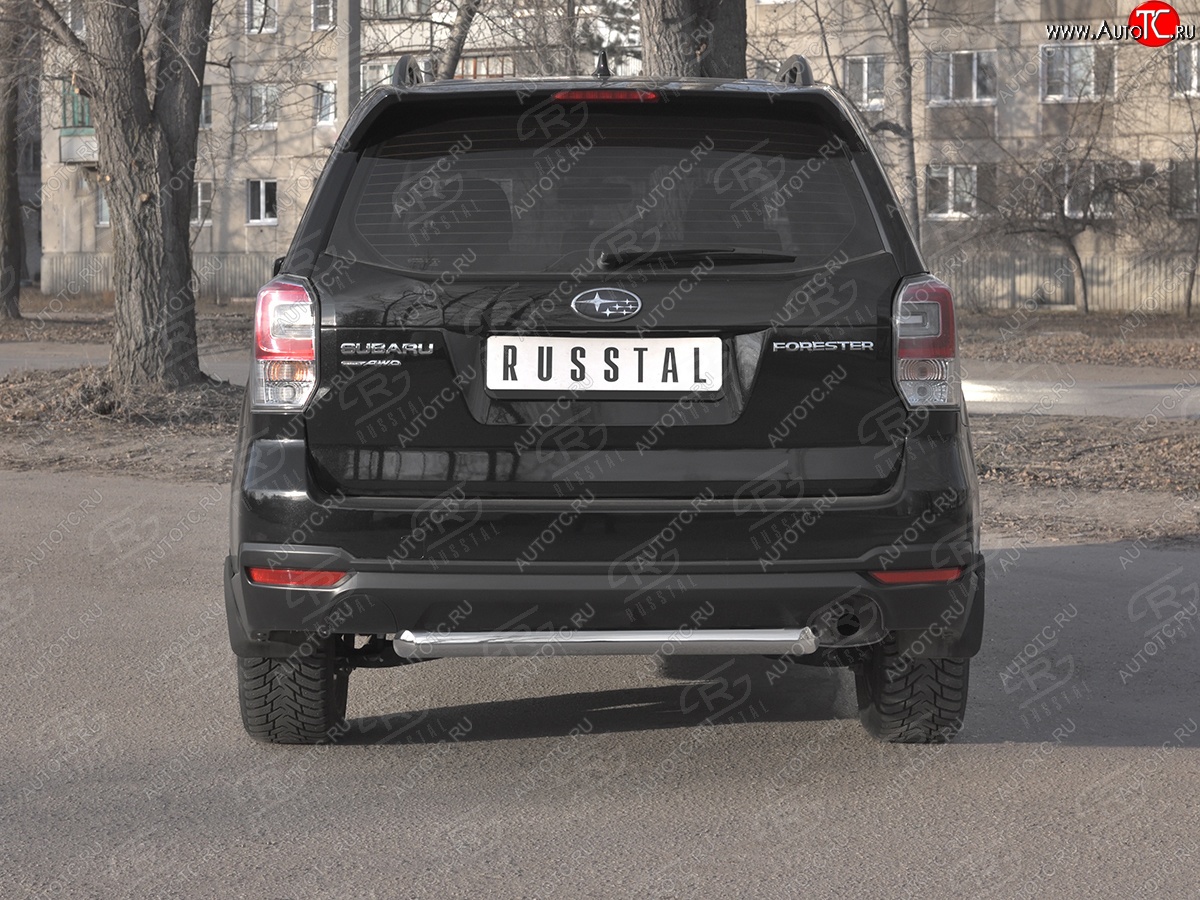 15 249 р. Защита заднего бампера (Ø63, нержавейка) SLITKOFF  Subaru Forester  SJ (2016-2019) рестайлинг  с доставкой в г. Новочеркасск