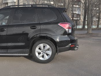 16 699 р. Защита заднего бампера (2 трубы Ø63 и 42 мм, нержавейка) SLITKOFF  Subaru Forester  SJ (2016-2019) рестайлинг  с доставкой в г. Новочеркасск. Увеличить фотографию 4