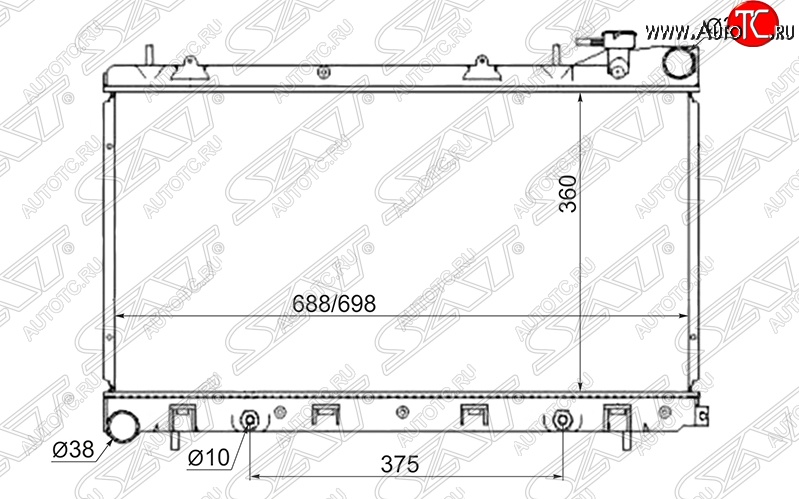 6 199 р. Радиатор двигателя SAT (пластинчатый) Subaru Impreza GD седан дорестайлинг (2000-2002)  с доставкой в г. Новочеркасск