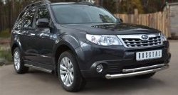 15 999 р. Защита переднего бампера (2 трубыØ63 и 42 мм, нержавейка) SLITKOFF Subaru Forester SH (2008-2013)  с доставкой в г. Новочеркасск. Увеличить фотографию 2