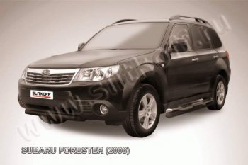 4 599 р. защита переднего бампера Slitkoff  Subaru Forester  SH (2008-2013) (Цвет: серебристый)  с доставкой в г. Новочеркасск. Увеличить фотографию 1