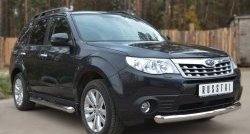 14 299 р. Одинарная защита переднего бампера диаметром 76 мм SLITKOFF Subaru Forester SH (2008-2013)  с доставкой в г. Новочеркасск. Увеличить фотографию 2