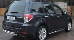 16 999 р. Защита порогов SLITKOFF (труба D63 мм)  Subaru Forester  SH (2008-2013) (Защита порогов с со скосами на торцах (вариант 1))  с доставкой в г. Новочеркасск. Увеличить фотографию 4