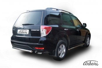 8 999 р. Защита заднего бампера Arbori Subaru Forester SH (2008-2013)  с доставкой в г. Новочеркасск. Увеличить фотографию 2