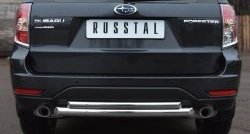 Защита заднего бампера (Ø63 и 42 мм, нержавейка) Russtal Subaru Forester SH (2008-2013)