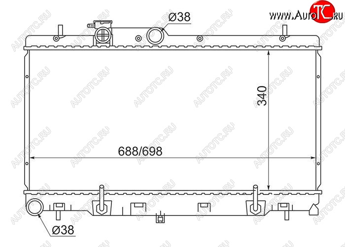 6 349 р. Радиатор двигателя SAT (пластинчатый, пробка радиатора R101B)  Subaru Impreza ( GD,  GG) - Outback  BH/BE12  с доставкой в г. Новочеркасск