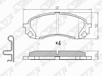 Колодки тормозные (передние) SAT (Китай)  Forester  SH, Impreza ( GE,  GH)