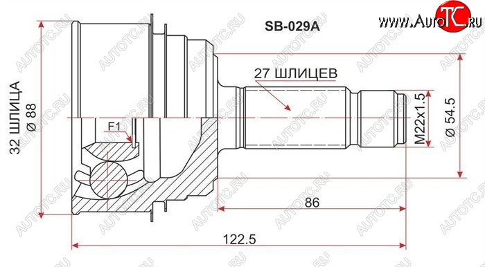 1 439 р. ШРУС SAT (наружный, GDB EJ20 6MT 4WD)  Subaru Impreza ( GD,  GG) (2000-2007) седан дорестайлинг, хэтчбэк дорестайлинг, седан 1-ый рестайлинг, хэтчбэк 1-ый рестайлинг, седан 2-ой рестайлинг, хэтчбэк 2-ой рестайлинг  с доставкой в г. Новочеркасск