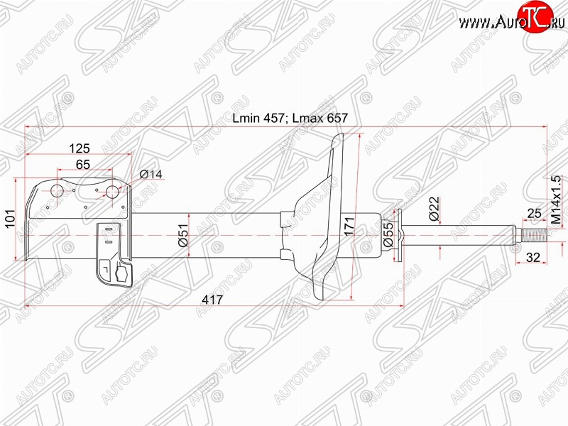 3 899 р. Левый амортизатор задний 4WD SAT  Subaru Impreza  GC - Legacy  BD/B11  с доставкой в г. Новочеркасск