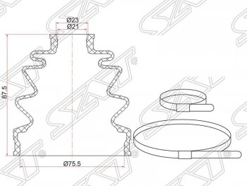 Пыльник ШРУСа (наружный) SAT Subaru (Субару) Impreza (Импреза)  GC (1992-2000), Suzuki (Сузуки) Grand Vitara (Гран) ( FTB03 3 двери,  3TD62, TL52 5 дверей) (1997-2005)