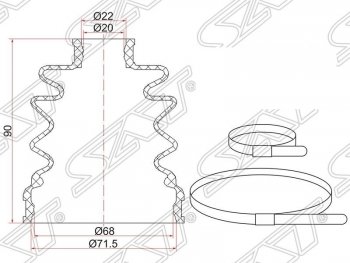 429 р. Пыльник ШРУСа (внутренний/задний) SAT  Subaru Impreza ( GE,  GH) (2007-2012) седан, хэтчбэк  с доставкой в г. Новочеркасск. Увеличить фотографию 1