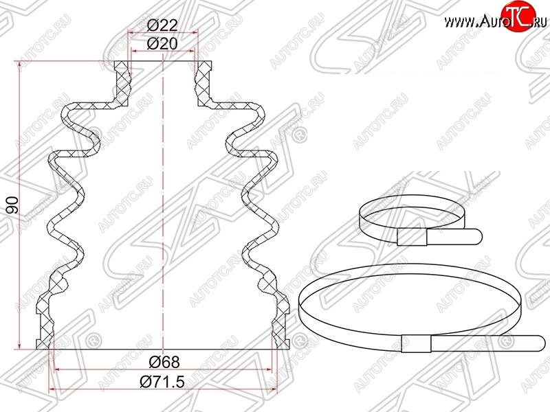 429 р. Пыльник ШРУСа (внутренний/задний) SAT  Subaru Impreza ( GE,  GH) (2007-2012) седан, хэтчбэк  с доставкой в г. Новочеркасск