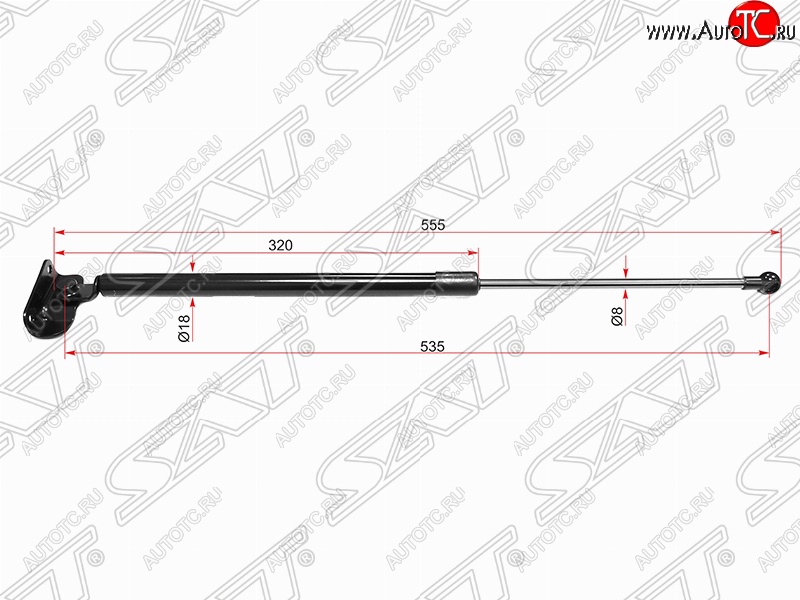 1 069 р. Левый газовый упор крышки багажника SAT  Subaru Impreza  GH (2007-2012) хэтчбэк  с доставкой в г. Новочеркасск