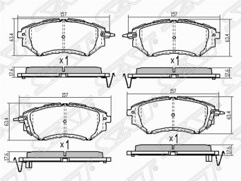 1 439 р. Колодки тормозные (передние) SAT  Subaru Legacy ( BL/B13,  BL,B13) - Tribeca  с доставкой в г. Новочеркасск. Увеличить фотографию 1