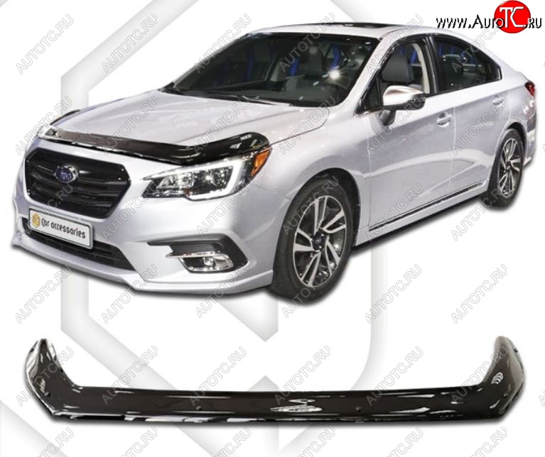 3 069 р. Дефлектор капота CA-Plastiс exclusive  Subaru Legacy  BN/B15 (2017-2025) рестайлинг седан (Classic черный, Без надписи)  с доставкой в г. Новочеркасск