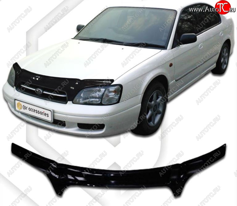 2 399 р. Дефлектор капота (BE5, BE9, BEE) CA-Plastiс  Subaru Legacy  BH/BE12 (1998-2003) универсал (Classic черный, Без надписи)  с доставкой в г. Новочеркасск