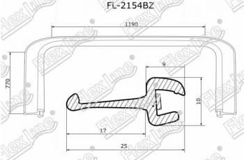 Молдинг лобового стекла FlexLine Subaru Legacy BH/BE12 универсал (1998-2003)