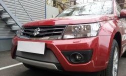 1 539 р. Сетка на бампер Russtal (хром) Suzuki Grand Vitara JT 3 двери 2-ой рестайлинг (2012-2016)  с доставкой в г. Новочеркасск. Увеличить фотографию 3