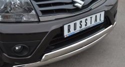 27 999 р. Защита переднего бампера (2 трубыØ75х42 мм, нержавейка) Russtal Suzuki Grand Vitara JT 5 дверей 2-ой рестайлинг (2012-2016)  с доставкой в г. Новочеркасск. Увеличить фотографию 2