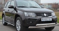 27 999 р. Защита переднего бампера (2 трубыØ75х42 мм, нержавейка) Russtal Suzuki Grand Vitara JT 5 дверей 2-ой рестайлинг (2012-2016)  с доставкой в г. Новочеркасск. Увеличить фотографию 4