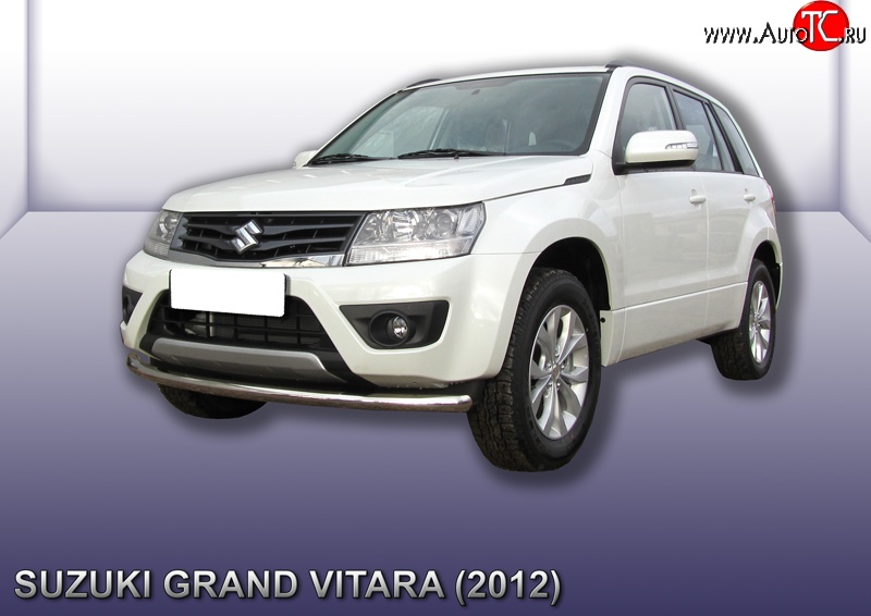 9 399 р. Одинарная защита переднего бампера из трубы диаметром 57 мм Slitkoff  Suzuki Grand Vitara ( JT 5 дверей,  JT) (2012-2016) 2-ой рестайлинг, 3 двери 2-ой рестайлинг (Цвет: нержавеющая полированная сталь)  с доставкой в г. Новочеркасск