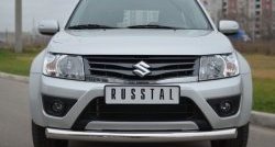 13 849 р. Одинарная защита переднего бампера диаметром 76 мм (3 дв.) SLITKOFF  Suzuki Grand Vitara  JT (2012-2016) 3 двери 2-ой рестайлинг  с доставкой в г. Новочеркасск. Увеличить фотографию 2